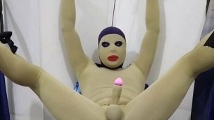 Zentai BDSM live cbt femdom, slave penis bondage