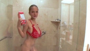 Teen Paris Milan takes a Shower