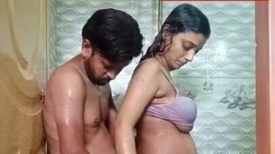 Sexy girl takes a shower and little bit of pleasure