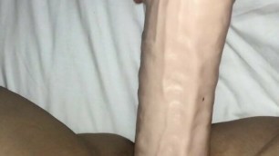 Wife taking the HUNG dildo