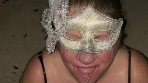 BBW wife drinking pee