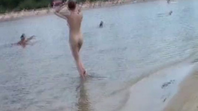 Nude teen friends expose themselves in the water