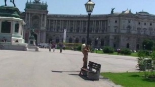 Naked German Girl Has Fun in Streets