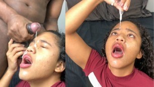 DEEPTHROAT! BBC Fucks this Girl's Mouth with Deep Throat -amateur Couple- Nysdel